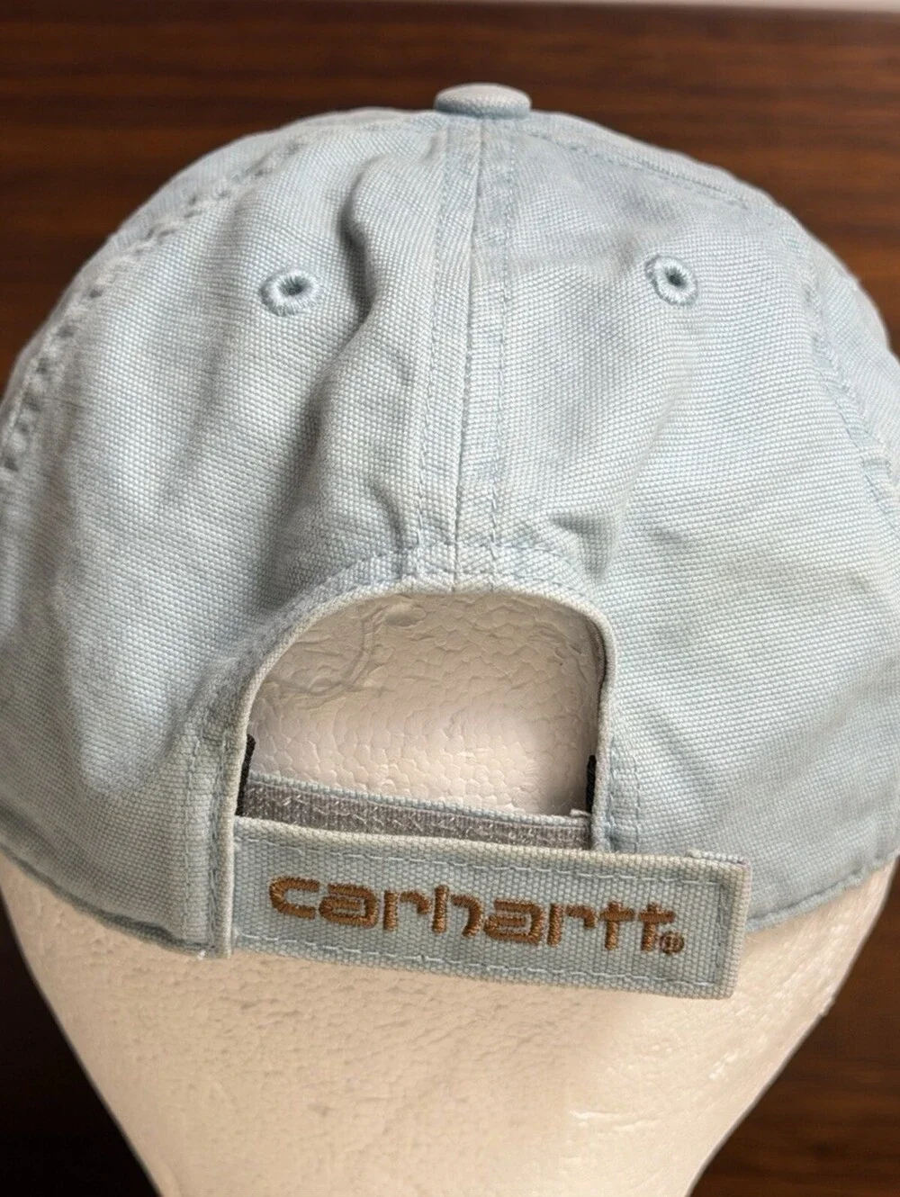 Carhartt Odessa Cap Hat Light Sky Blue Canvas Leather Logo Patch Adjustable